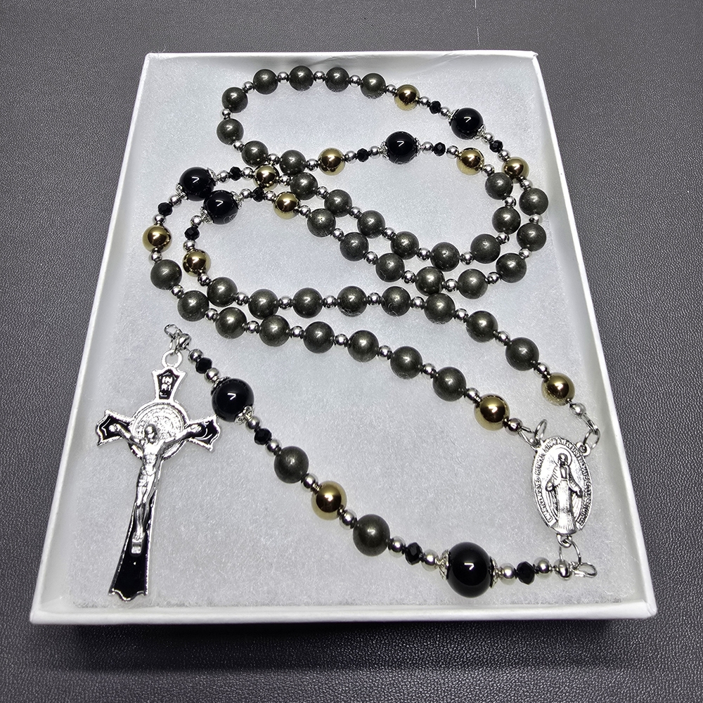 Black and Gold Rosary Beads